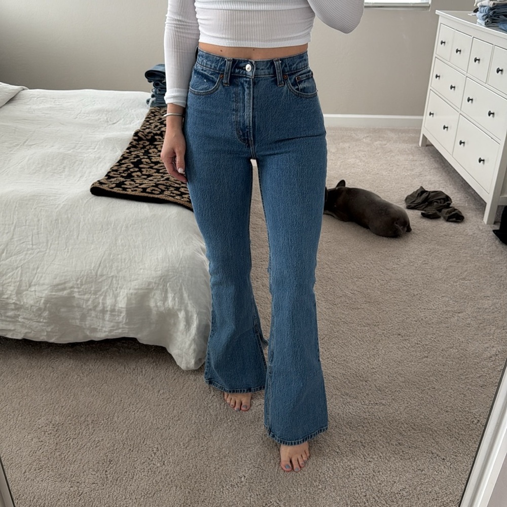 Abercrombie & Fitch Blue Flare Jeans - Picture 2 of 3